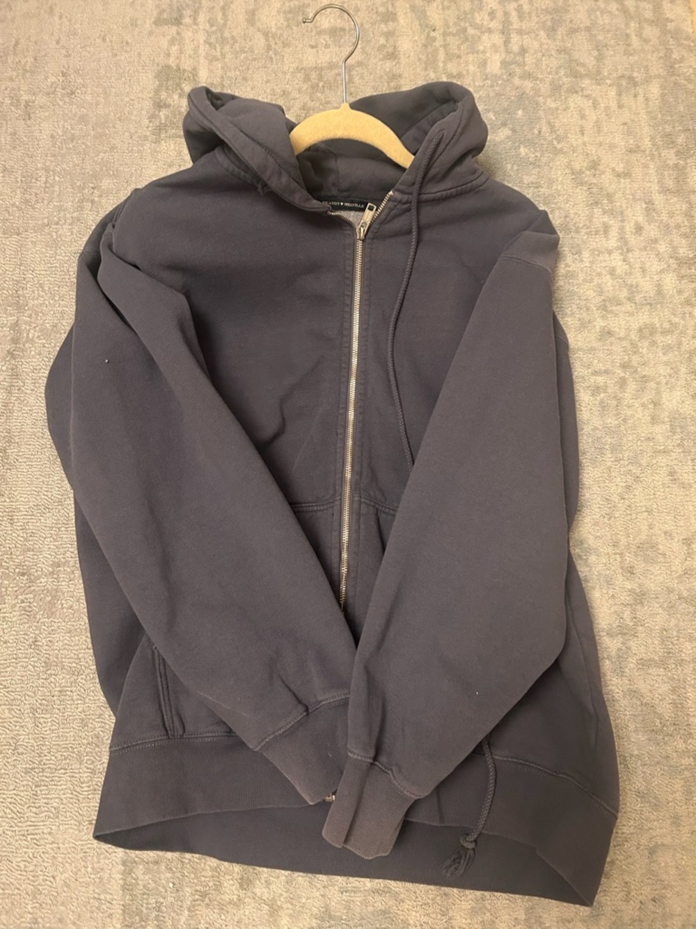 Brandy Melville Faded Navy Oversized Zip Up